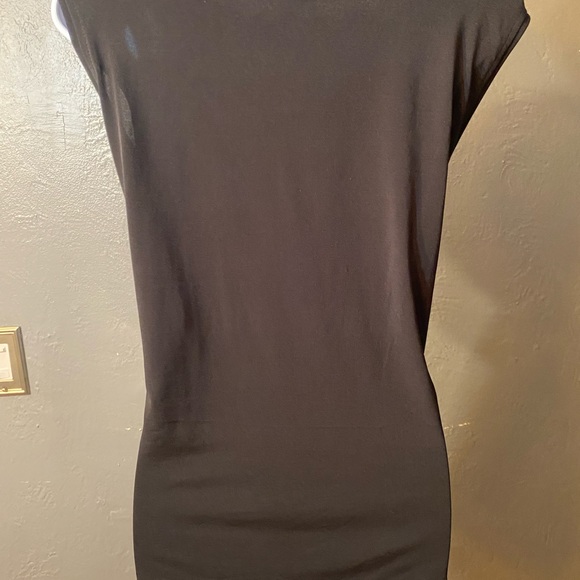 CALVIN KLIEN Black Sleeveless Sequin Cowl  Neck Top - Picture 3 of 15